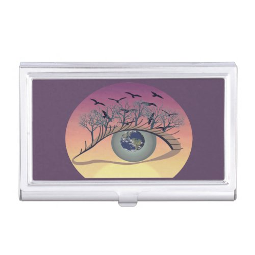 Eyes on the world earth and environment _ climate business card case