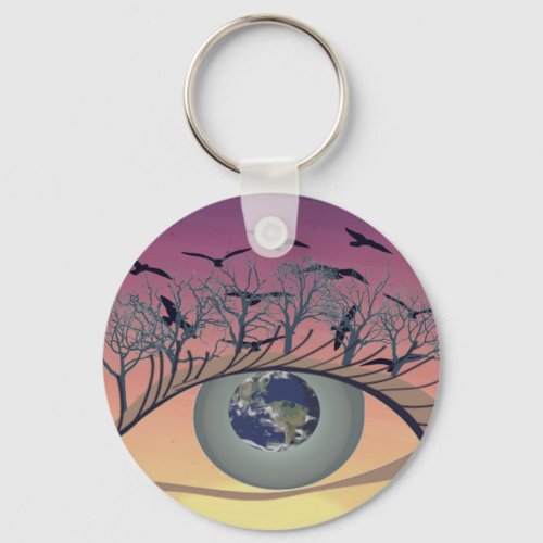 Eyes on the world earth and environment _ climate keychain
