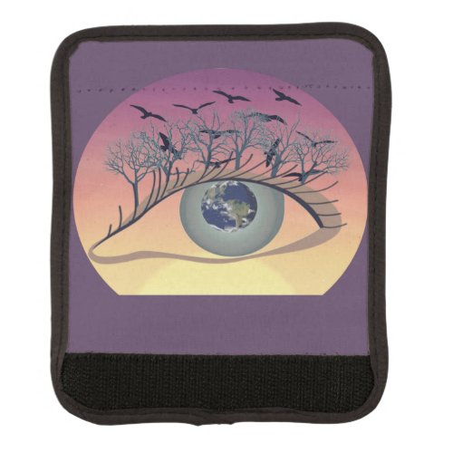 Eyes on the world earth and environment climate   luggage handle wrap