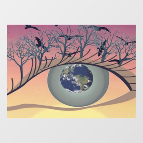 Eyes on the world earth and environment climate  window cling