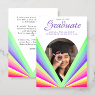 Eyes on Tomorrow: Colorful Tactile Graduation  Letterpress Photo Cards