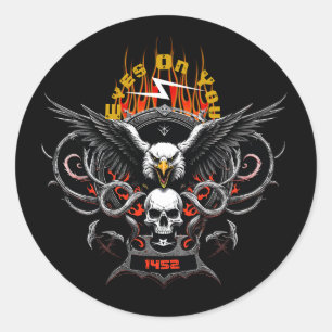 Eyes On You Fourteen Fifty Two Metal Rock Band Gig Classic Round Sticker