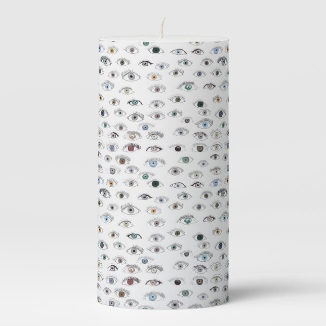 Eyes on You Pillar Candle (Front)