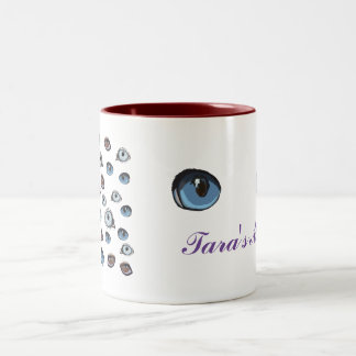 Eyes pattern Custom Name Two-Tone Coffee Mug