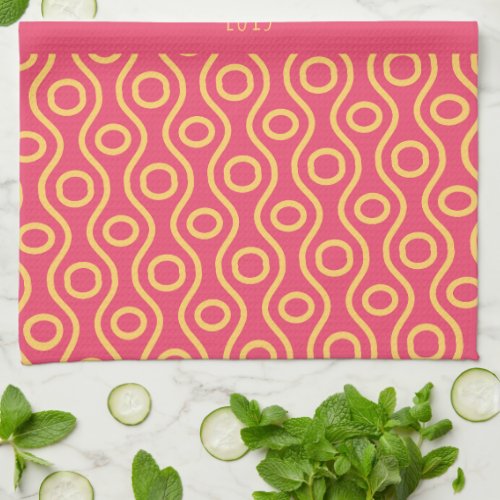 Eyes Peach Yellow Minimal Pattern Kitchen Towel