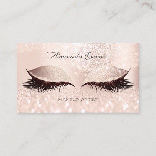 Eyes Pink Glitter Makeup Artist Beauty Blogger Appointment Card