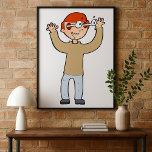 Eyes Popping Out Poster<br><div class="desc">A funny character with eyes popping out of his head. This design looks really effective on these Poster</div>