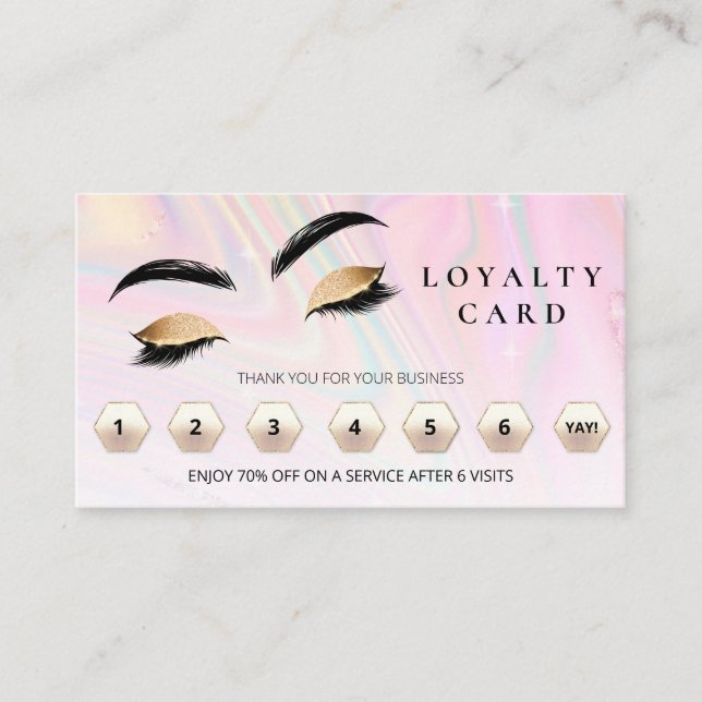 *~* Eyes QR Lashes Brows Thank You Rewards LOGO Loyalty Card (Front)