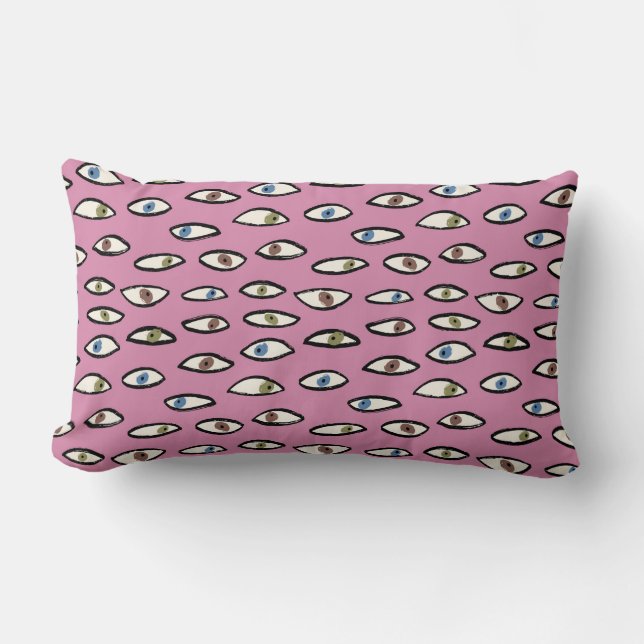 Eyes seamless pattern,background with hand drawn e lumbar pillow (Front)
