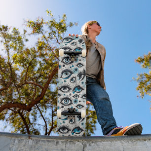 Eyes! So Many Pretty Turquoise Blue Eyes Skateboard
