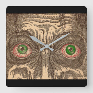 eyes square wall clock