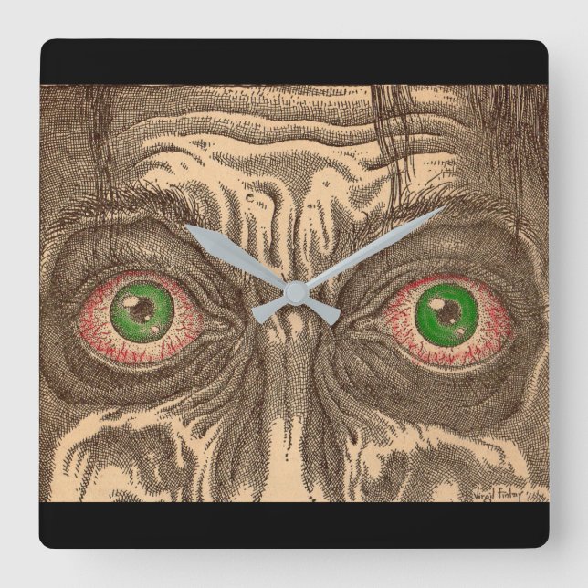 eyes square wall clock (Front)