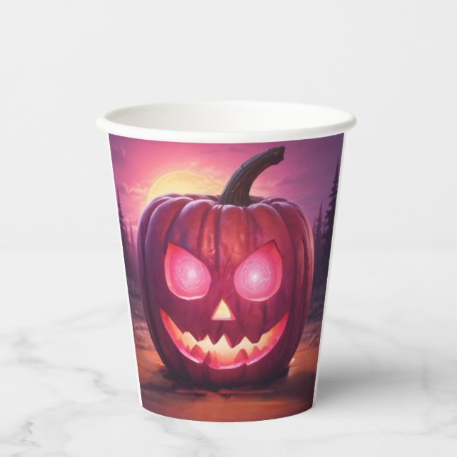 Eyes that glow Jack-o'-lantern cups (Front)
