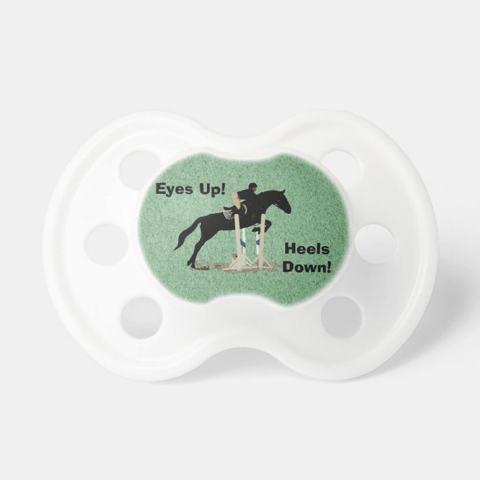 Eyes Up Heels Down Horse Jumper Baby Pacifier