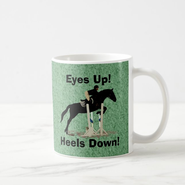 Eyes Up! Heels Down! Horse Jumper Coffee Mug (Right)