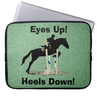 Eyes Up! Heels Down! Horse Jumper Laptop Sleeve