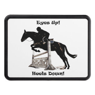 Eyes Up! Heels Down! Horse Jumper Trailer Hitch Cover
