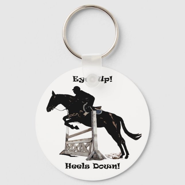 Eyes Up! Heels Down! Horse Keychain (Front)