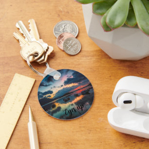 Eyes Up Inspirational Sunset Reflection Keychain
