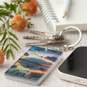 Eyes Up Inspirational Sunset Reflection Keychain
