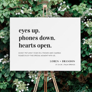 Eyes up Phones Down Heart Open Unplugged Ceremony Foam Board