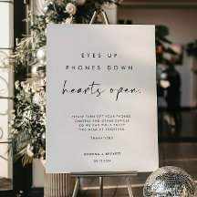 Eyes Up Phones Down Hearts Open Sign