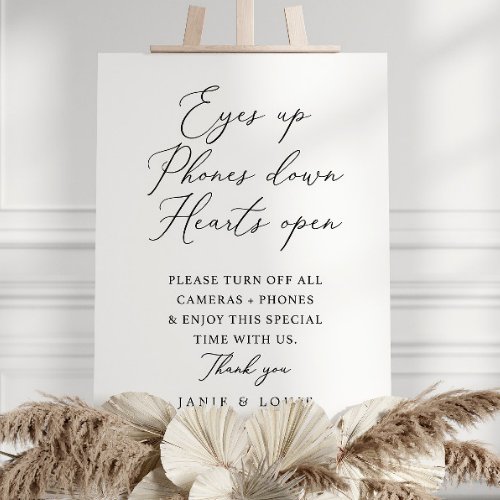 Eyes Up Phones Down Hearts Open Unplugged Wedding Faux Canvas Print