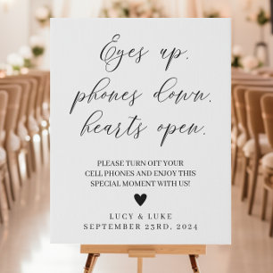 Eyes up Phones down Hearts open Unplugged Wedding Faux Canvas Print