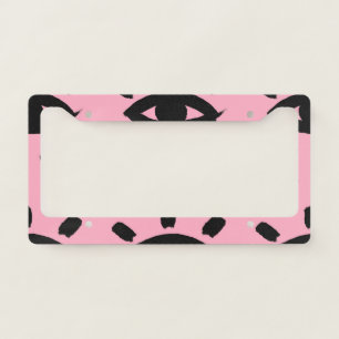 Eyes Watercolor Brush, Sketch Pattern. License Plate Frame