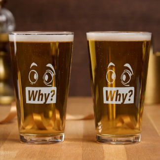 Eyes Wonder: Why? Print Novelty Pint Glass