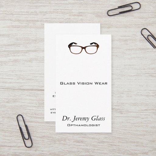 Customizable Eyewear Glasses Business Card