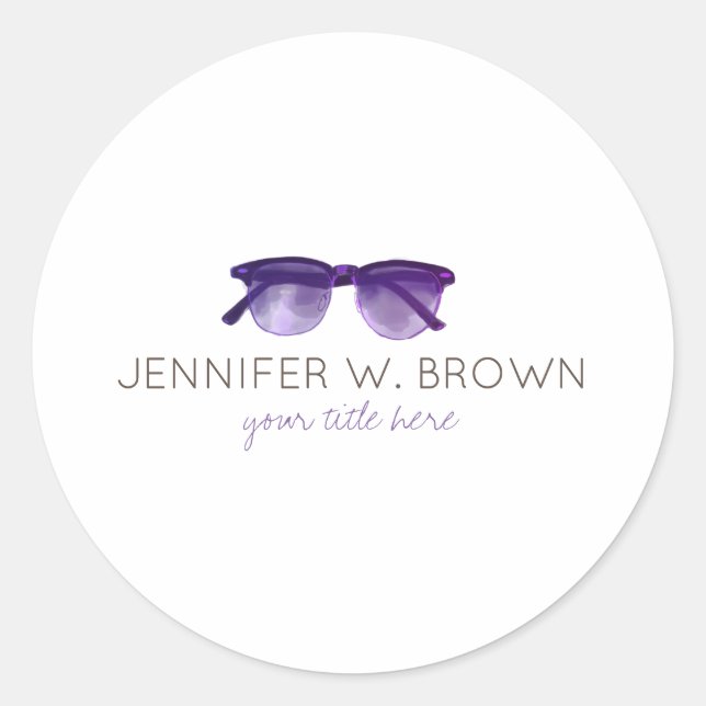 Eyewear Minimalist Optometrist Eye Glasses Classic Round Sticker (Front)