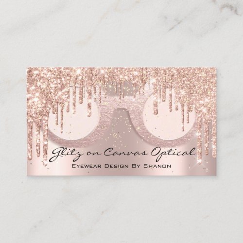 Eyewear Optical  Optometrist Eyeglasses Rose Drips Business Card