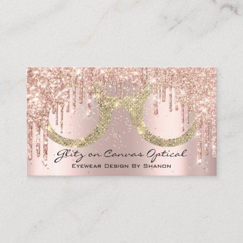 Eyewear Optical  Optometrist Eyeglasses Rose Gold Business Card