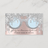 Eyewear Optical  Optometrist Eyeglasses Rose Gray Business Card