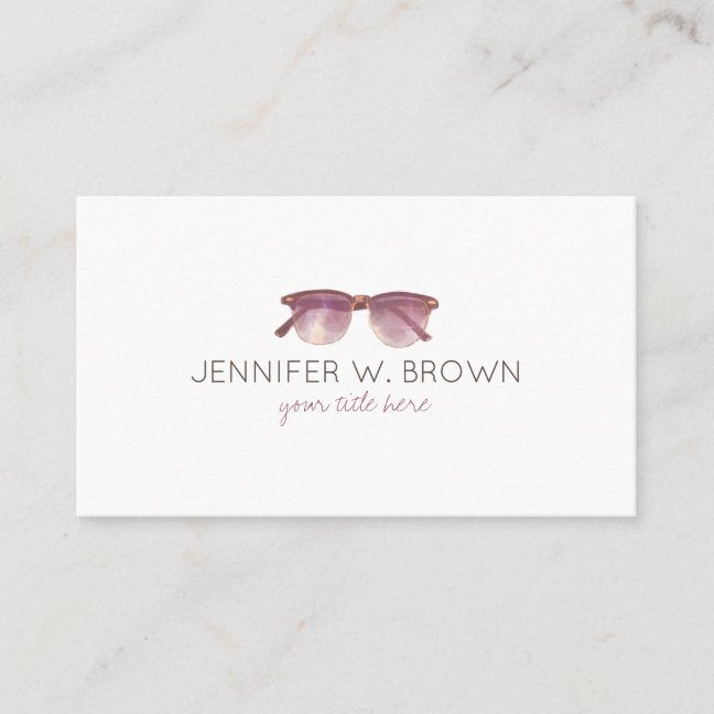 Eyewear Specialist Eye Glasses Spectacles retro Business Card
