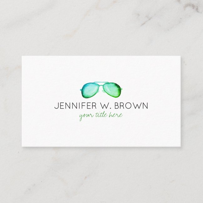 Eyewear Specialist EyeGlasses Spectacles green Business Card