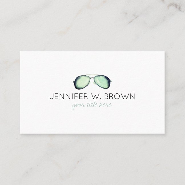 Eyewear Specialist EyeGlasses Spectacles green Business Card