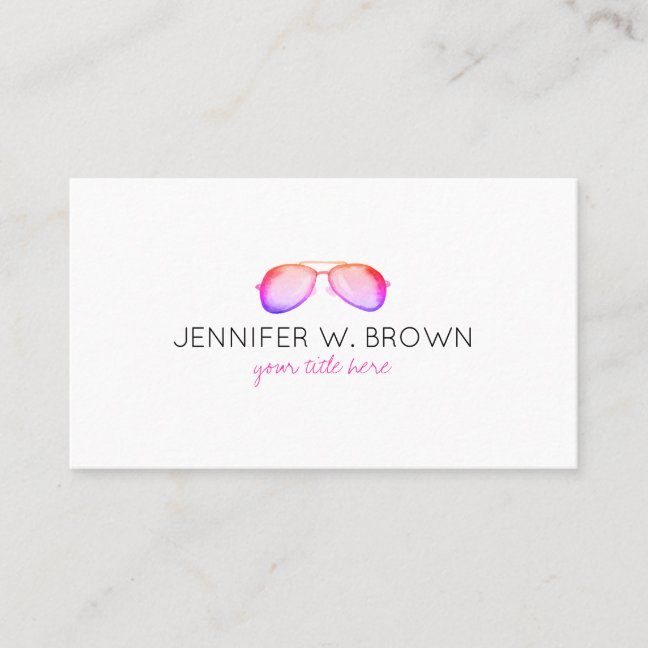 Eyewear Specialist EyeGlasses Spectacles pink Business Card