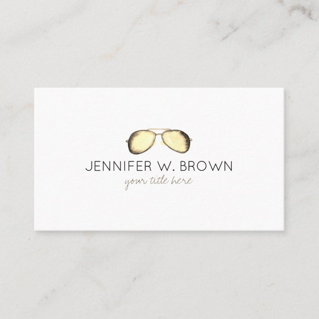 Eyewear Specialist EyeGlasses Spectacles yellow Business Card
