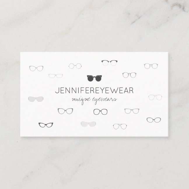 Eyewear Specialist Glasses grey Business Card