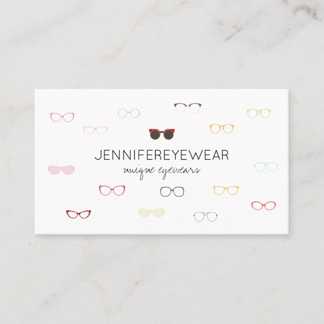 Eyewear Specialist Glasses Red Yellow Green Business Card