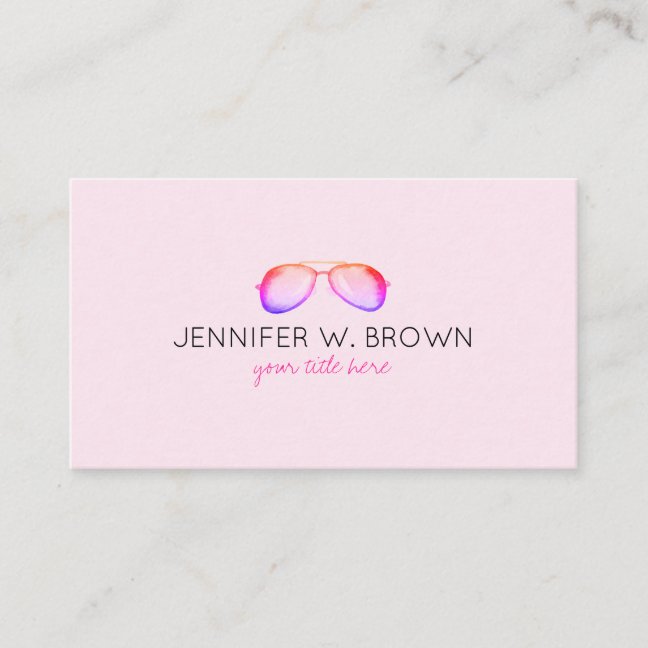 Eyewear Specialist SunGlasses Spectacles pink Business Card