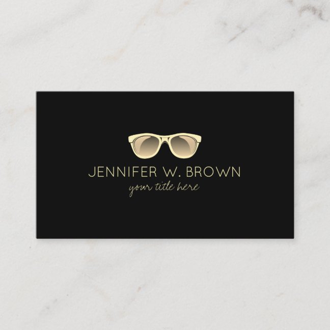 Eyewear Spectacles Optician gold Business Card