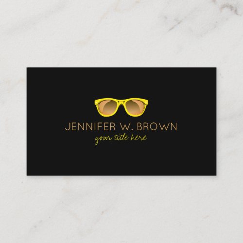 Eyewear Spectacles Optician gold sunglasses Business Card