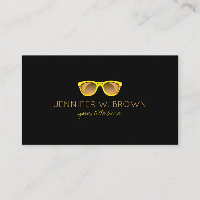 Eyewear Spectacles Optician gold sunglasses Business Card