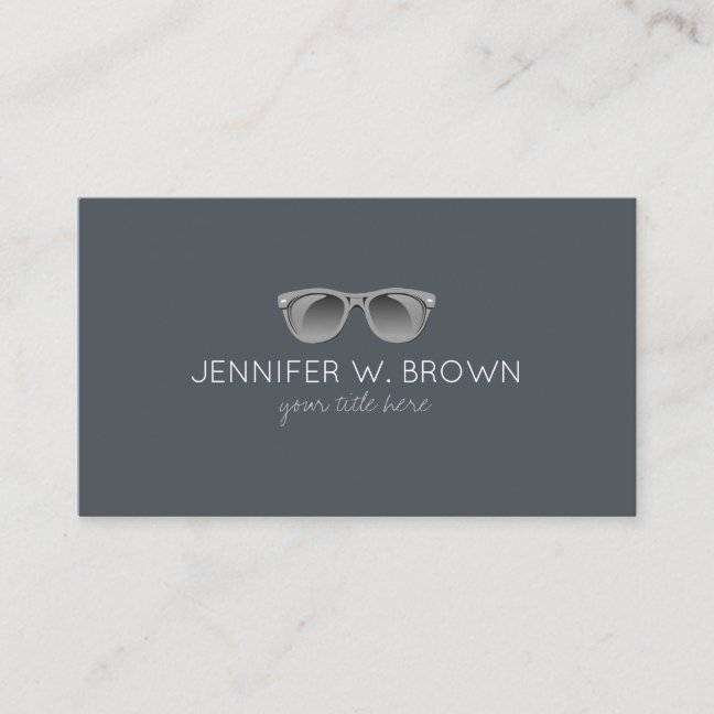 Eyewear Spectacles Optician sunglasses grey Business Card