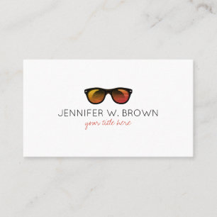 Eyewear sun EyeGlasses Spectacles Optician orange Business Card