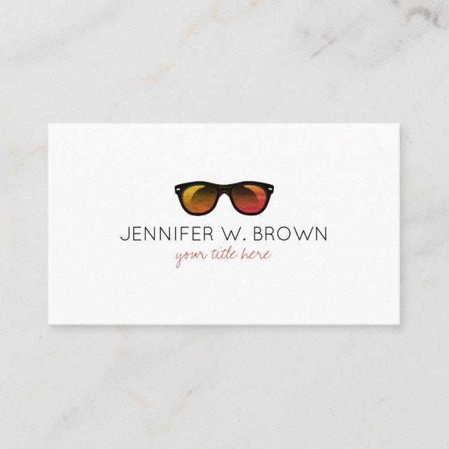 Eyewear sun EyeGlasses Spectacles Optician orange Business Card (Front)