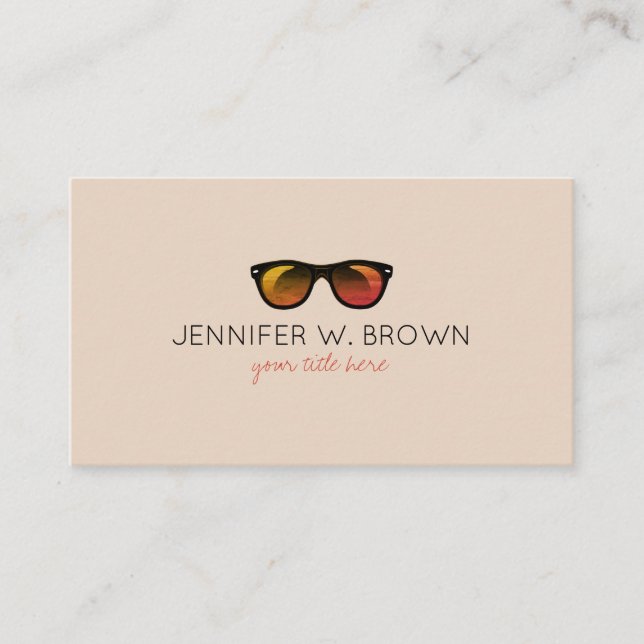Eyewear sunglasses beige business card (Front)